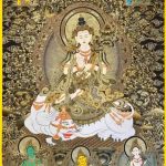 純手工唐卡裝飾畫熱貢大勢至菩薩藏族現代掛畫客廳書房玄關