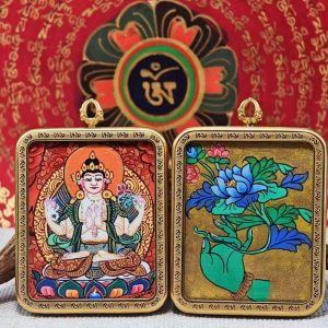 Four-Armed Chenrezig [Double-Sided Hand-Painted Thangka]
