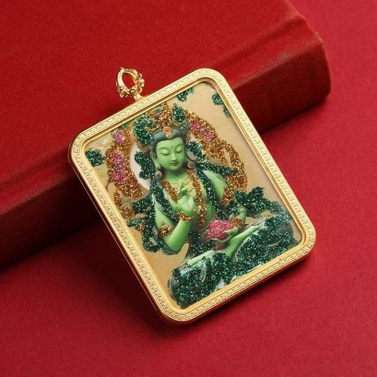 Green Tara Right-Hand Blessing Pendant [Customizable]
