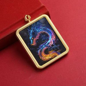 Imperial Dragon Hand-Painted Pendant [Customizable]