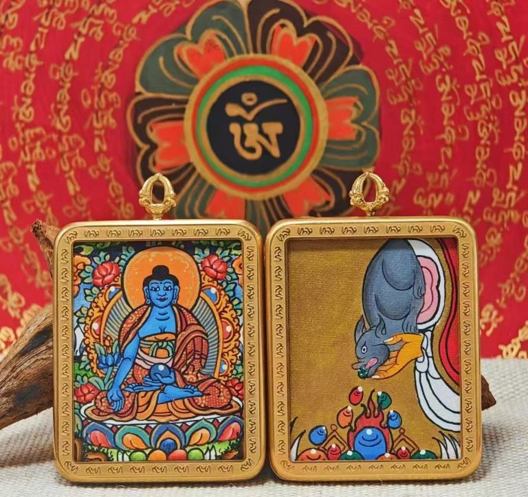 Medicine Buddha [Double-Sided Hand-Painted Thangka]