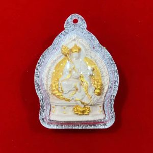 Sacred Ksitigarbha Bodhisattva Tibetan Thangka Pendant with Temple Ash