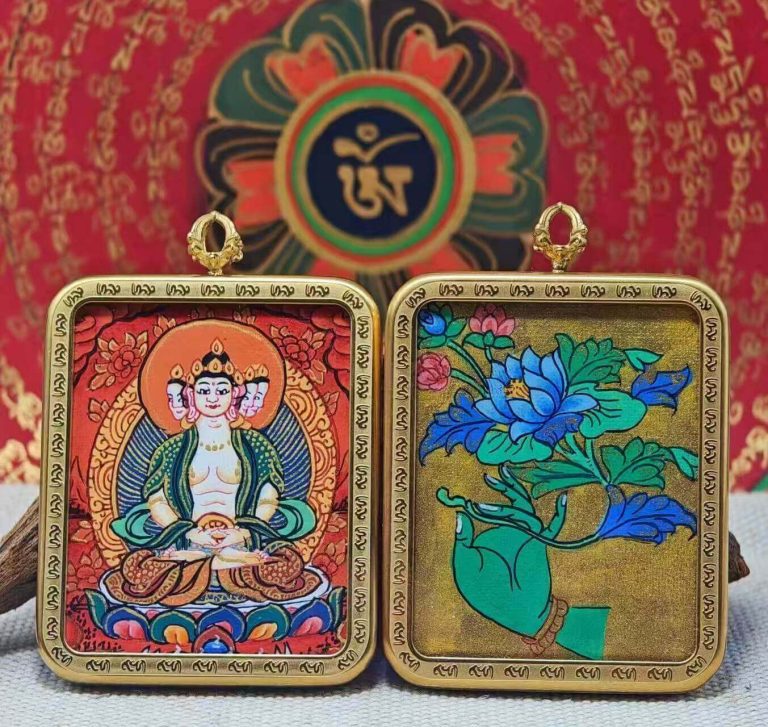  Vairocana Buddha[Double-Sided Hand-Painted Thangka]