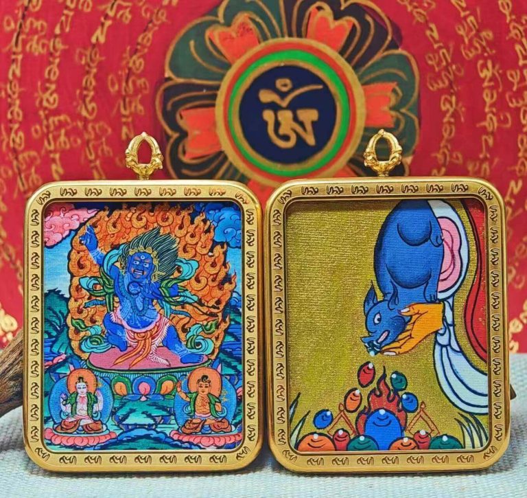 Vajrapani: The Thunderbolt Warrior [Double-Sided Hand-Painted Thangka]