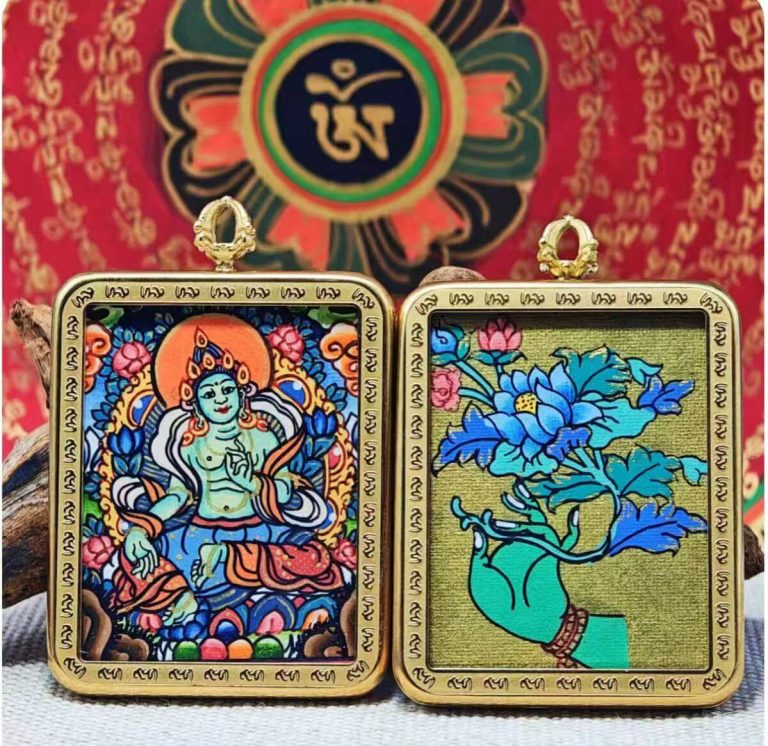Green Tara: The Compassionate Liberator [Double-Sided Hand-Painted Thangka]