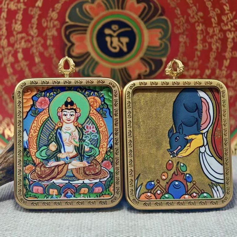 Authentic Tibetan Rubbish Tangka - Double sided Pure Hand drawn Buddhist Holy Statue - Void Tibetan Bodhisattva