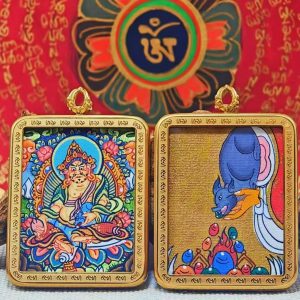 Yellow Jambhala: The King of Wealth [Double-Sided Hand-Painted Thangka]