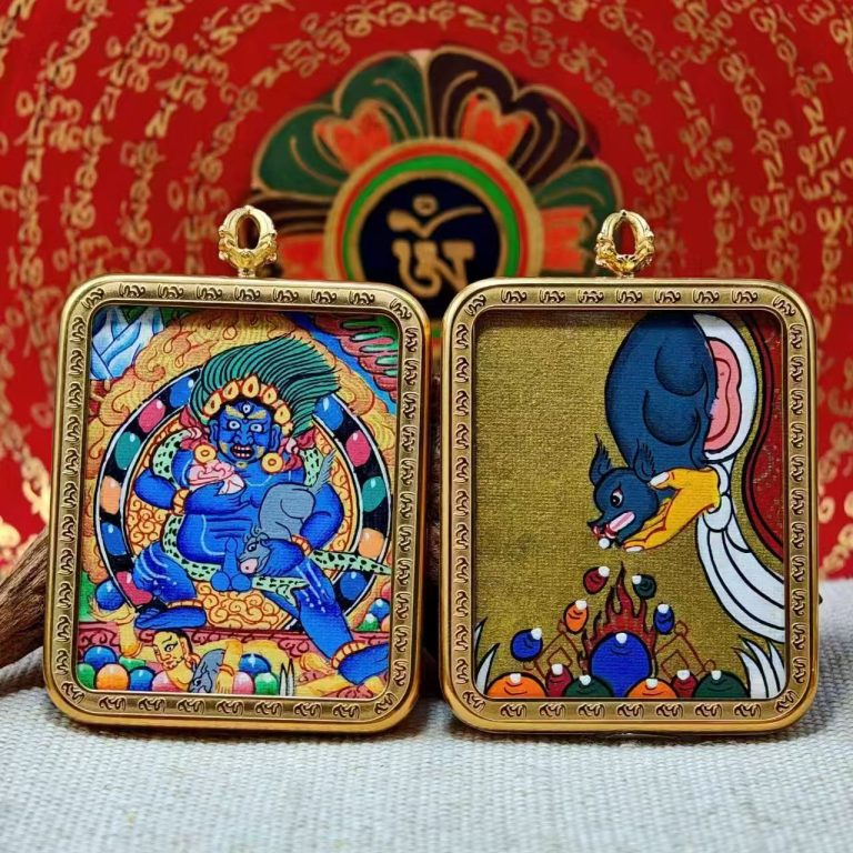 Black Jambhala: The Esoteric Wealth Deity [Double-Sided Hand-Painted Thangka]